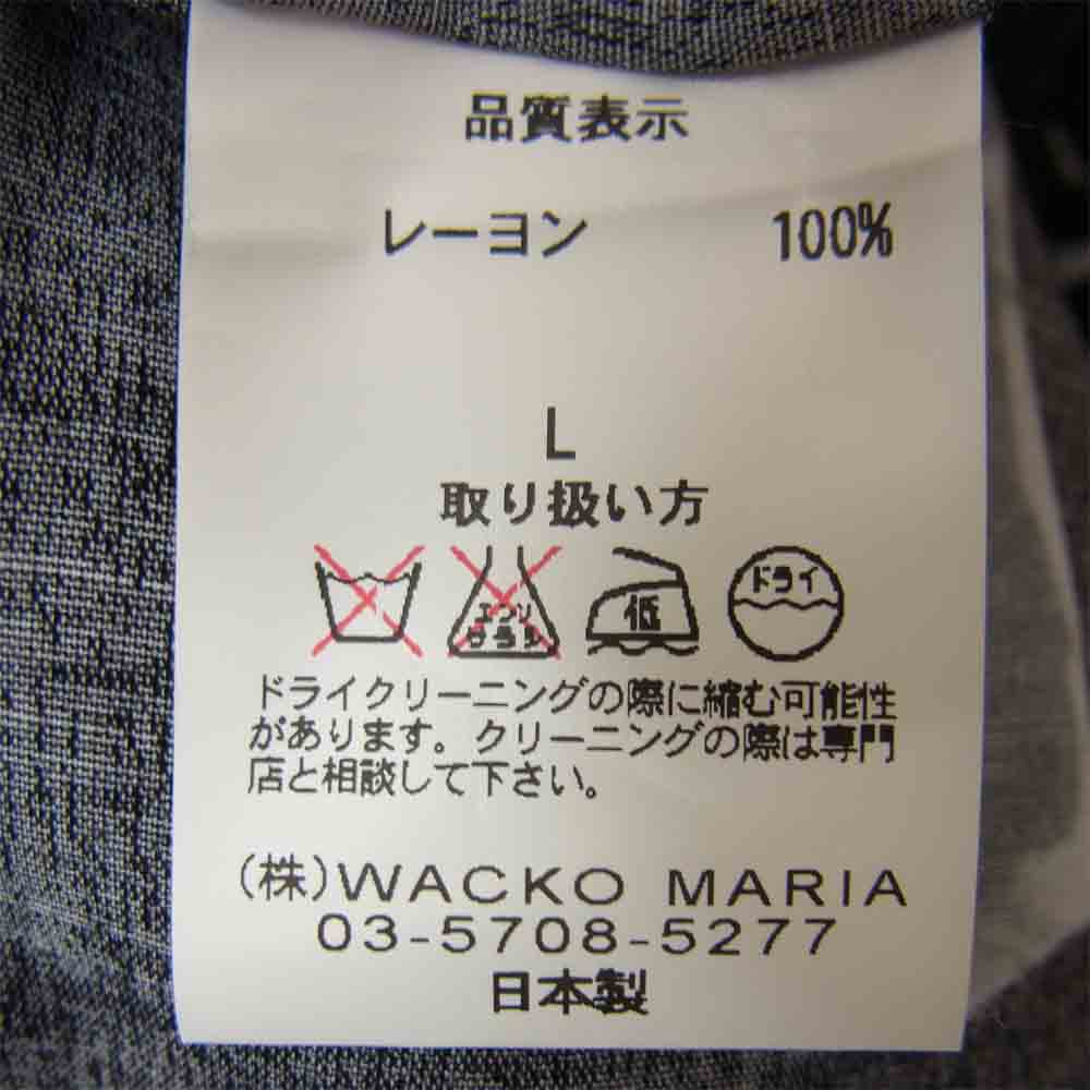 WACKO MARIA ワコマリア × ジム ジャームッシュ JIM JARMUSCH PERMANENT VACATION ALOHA SHIRT レーヨン半袖アロハシャツ ブラック系 L【中古】