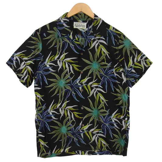 WACKO MARIA ワコマリア 16SS PRINTED FLOWER S/S HAWAIAN SHIRT プリント フラワー ハワイアンシャツ ブラック系 L【美品】【中古】