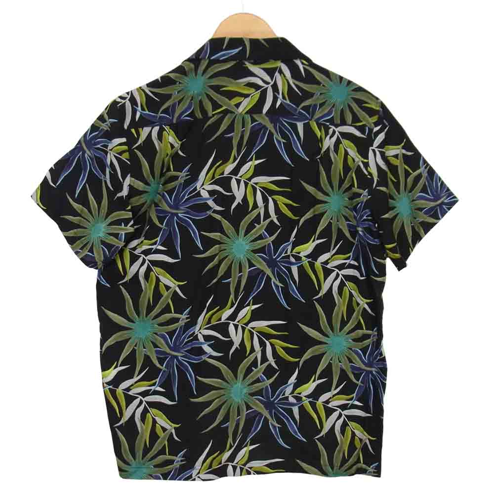 WACKO MARIA ワコマリア 16SS PRINTED FLOWER S/S HAWAIAN SHIRT プリント フラワー ハワイアンシャツ ブラック系 L【美品】【中古】