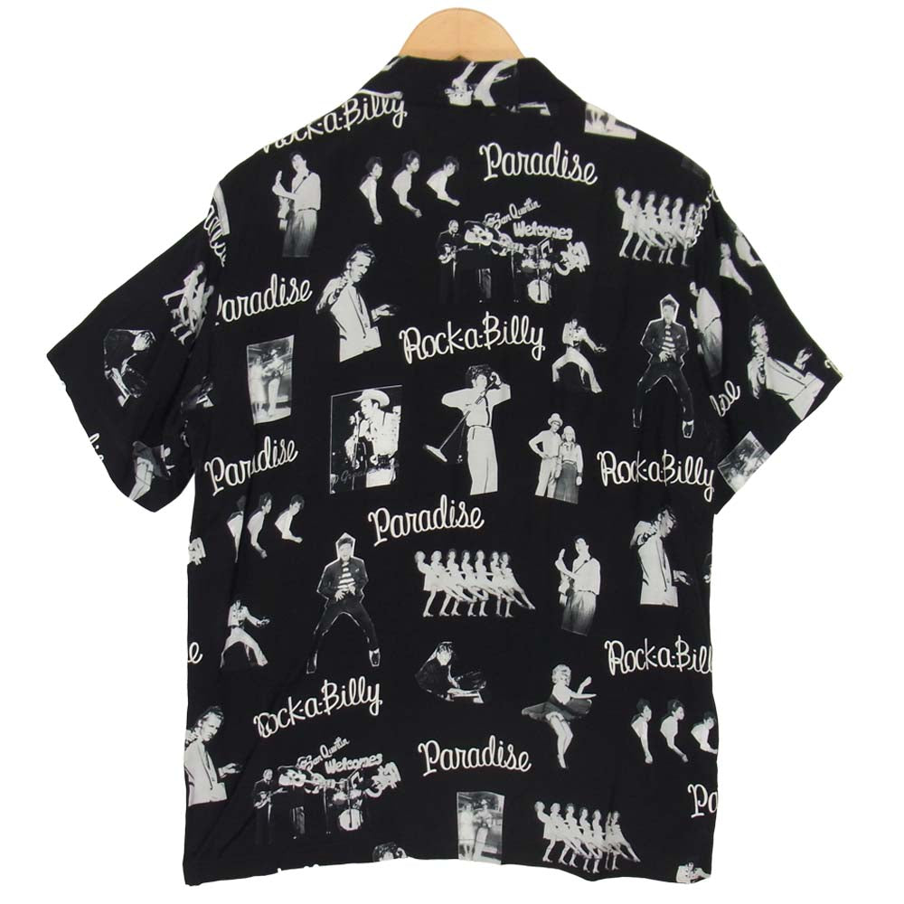 WACKO MARIA ワコマリア 19SS 19SSE-WMS-HI01 ROCKABILLY S/S HAWAIIAN SHIRT ロカビリー ハワイアンシャツ ブラック系 L【美品】【中古】