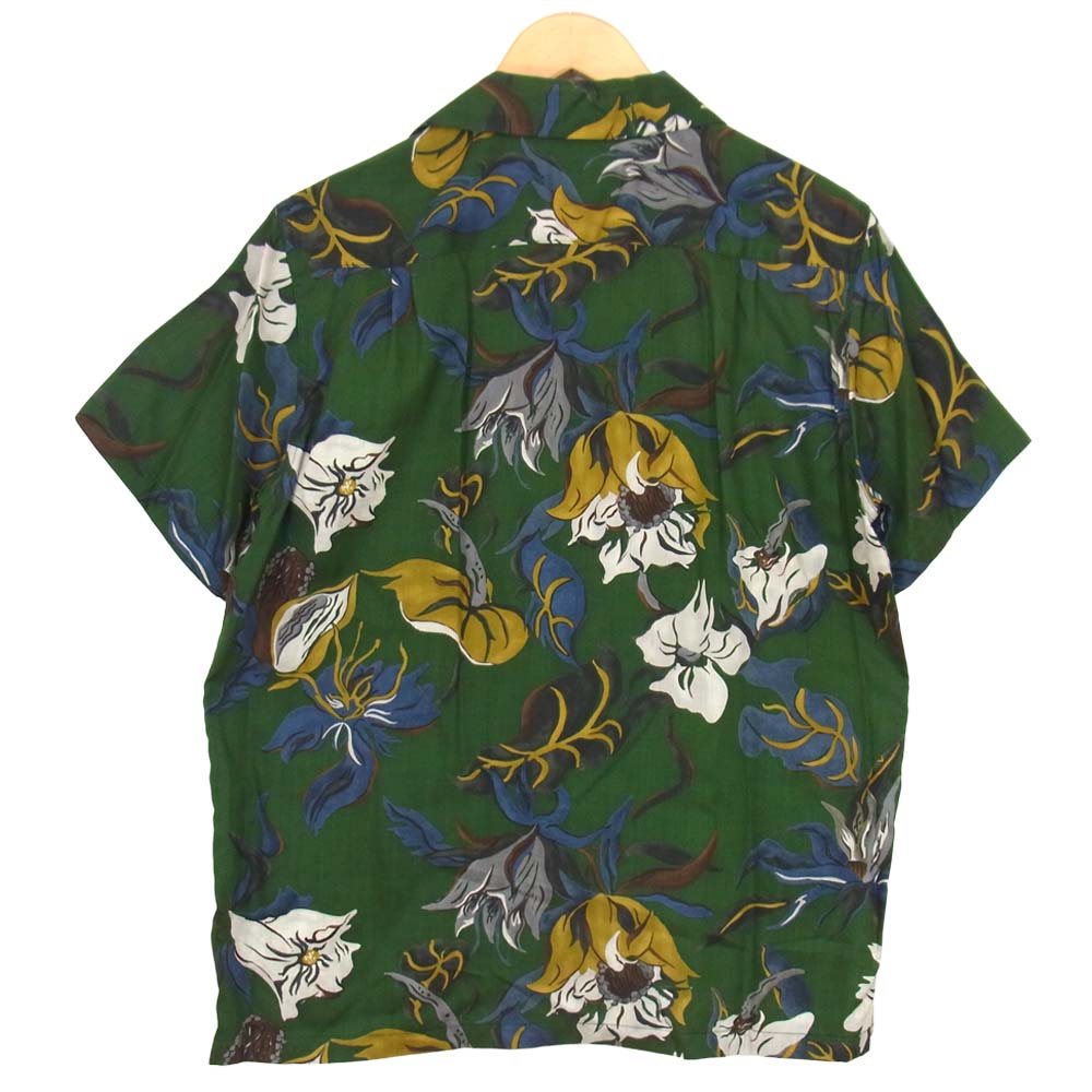 WACKO MARIA ワコマリア 17SS 17SS-WMS-HI09 FLORAL S/S HAWAIAN SHIRTS フローラル アロハシャツ グリーン系 L【美品】【中古】
