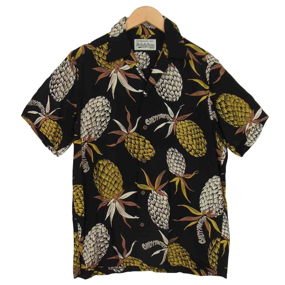WACKO MARIA ワコマリア 18SS STUDIOUS 別注 PINEAPPLE S/S HAWAIIAN SHIRT パインアップル ハワイアンシャツ ブラック系 M【美品】【中古】