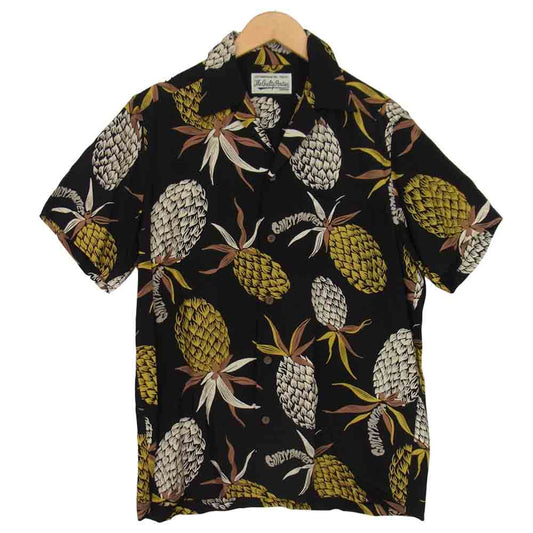 WACKO MARIA ワコマリア 18SS STUDIOUS 別注 PINEAPPLE S/S HAWAIIAN SHIRT パインアップル ハワイアンシャツ ブラック系 M【美品】【中古】