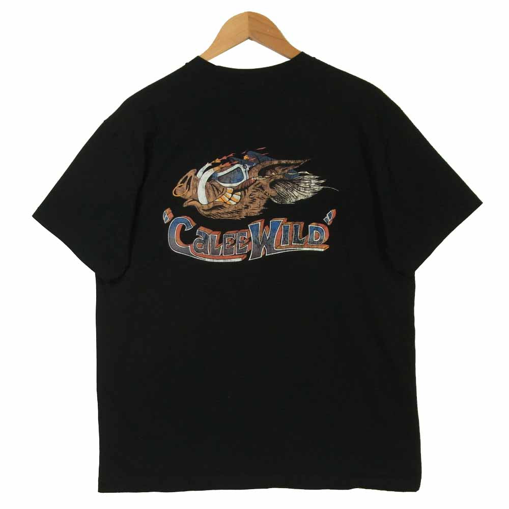 CALEE キャリー 19SS WASHED BOAR T-SHIRT ウォッシュ 半袖 Tシャツ コットン 日本製 ブラック系 XL【中古】