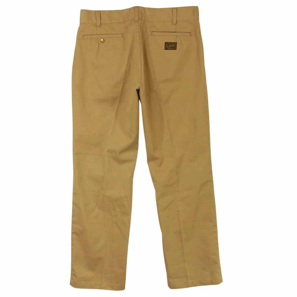 CALEE キャリー T/C TWILL CHINO PANTS ツイル チノパンツ ポリエステル コットン 日本製 ベージュ系 XL【中古】