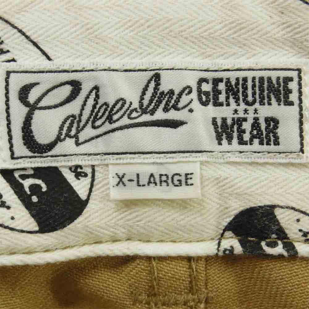 CALEE キャリー T/C TWILL CHINO PANTS ツイル チノパンツ ポリエステル コットン 日本製 ベージュ系 XL【中古】