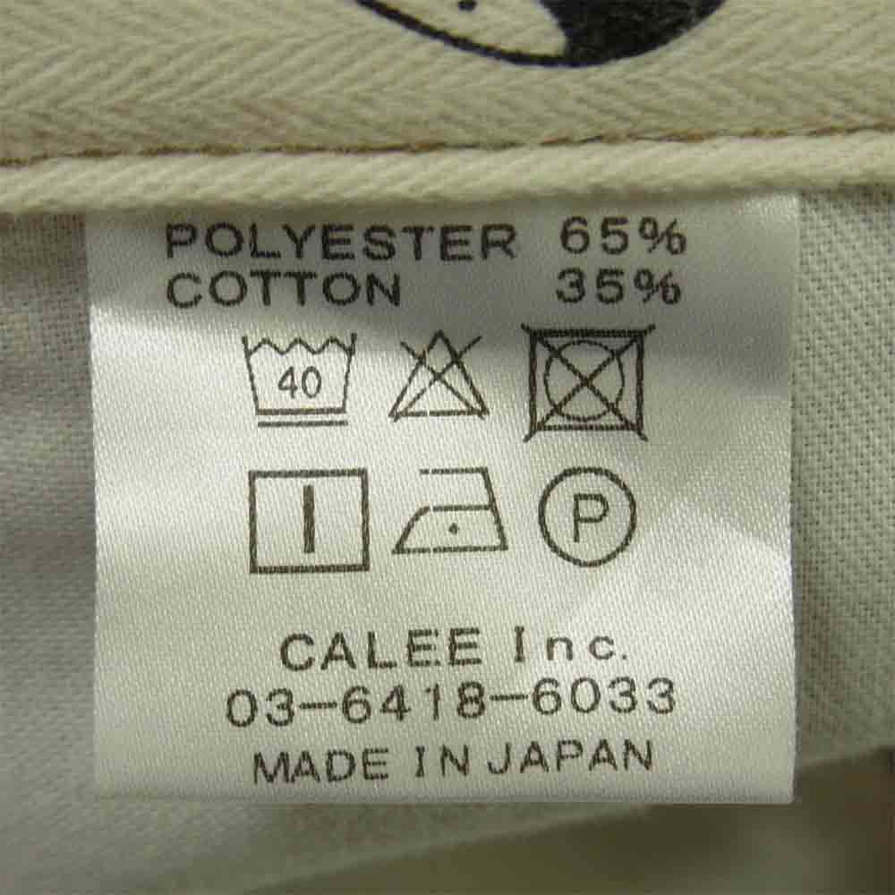 CALEE キャリー T/C TWILL CHINO PANTS ツイル チノパンツ ポリエステル コットン 日本製 ベージュ系 XL【中古】