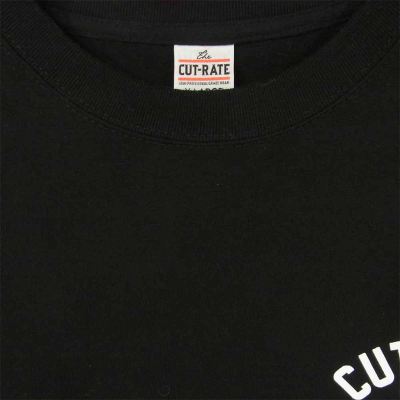 CUT RATE カットレイト ROSE LOGO L/S T-SHIRT 長袖 Tシャツ コットン 中国製 ブラック系 XL【中古】
