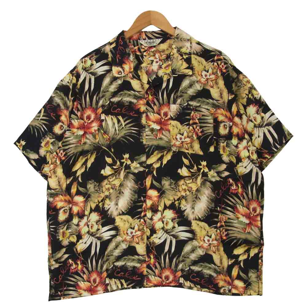 CALEE キャリー HAWAIIAN S/S SHIRT アロハ 半袖 シャツ レーヨン 日本製 ブラック系【中古】
