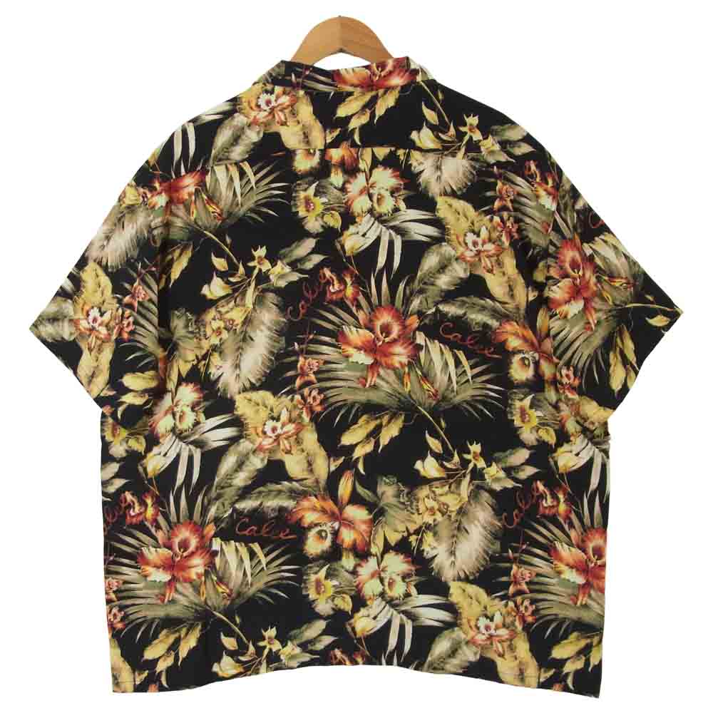 CALEE キャリー HAWAIIAN S/S SHIRT アロハ 半袖 シャツ レーヨン 日本製 ブラック系【中古】