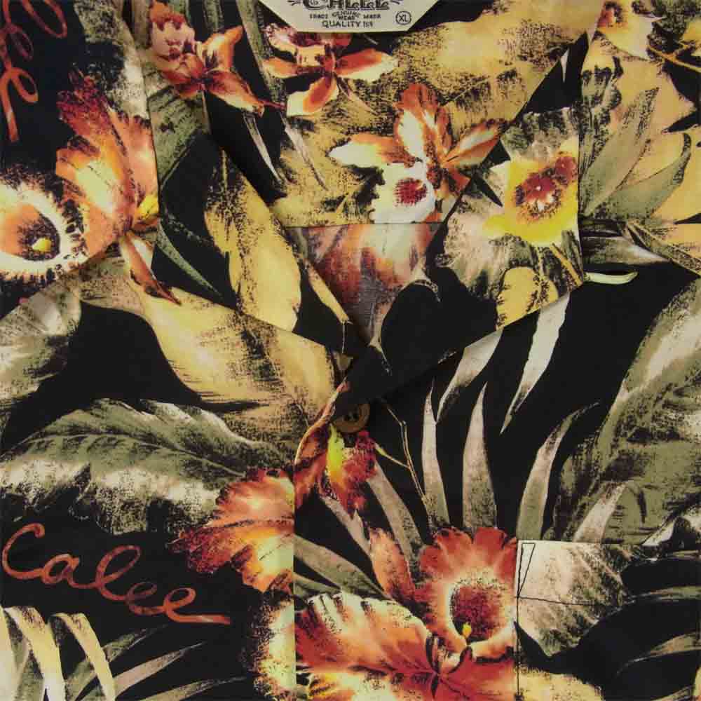 CALEE キャリー HAWAIIAN S/S SHIRT アロハ 半袖 シャツ レーヨン 日本製 ブラック系【中古】