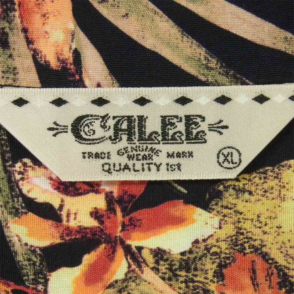CALEE キャリー HAWAIIAN S/S SHIRT アロハ 半袖 シャツ レーヨン 日本製 ブラック系【中古】