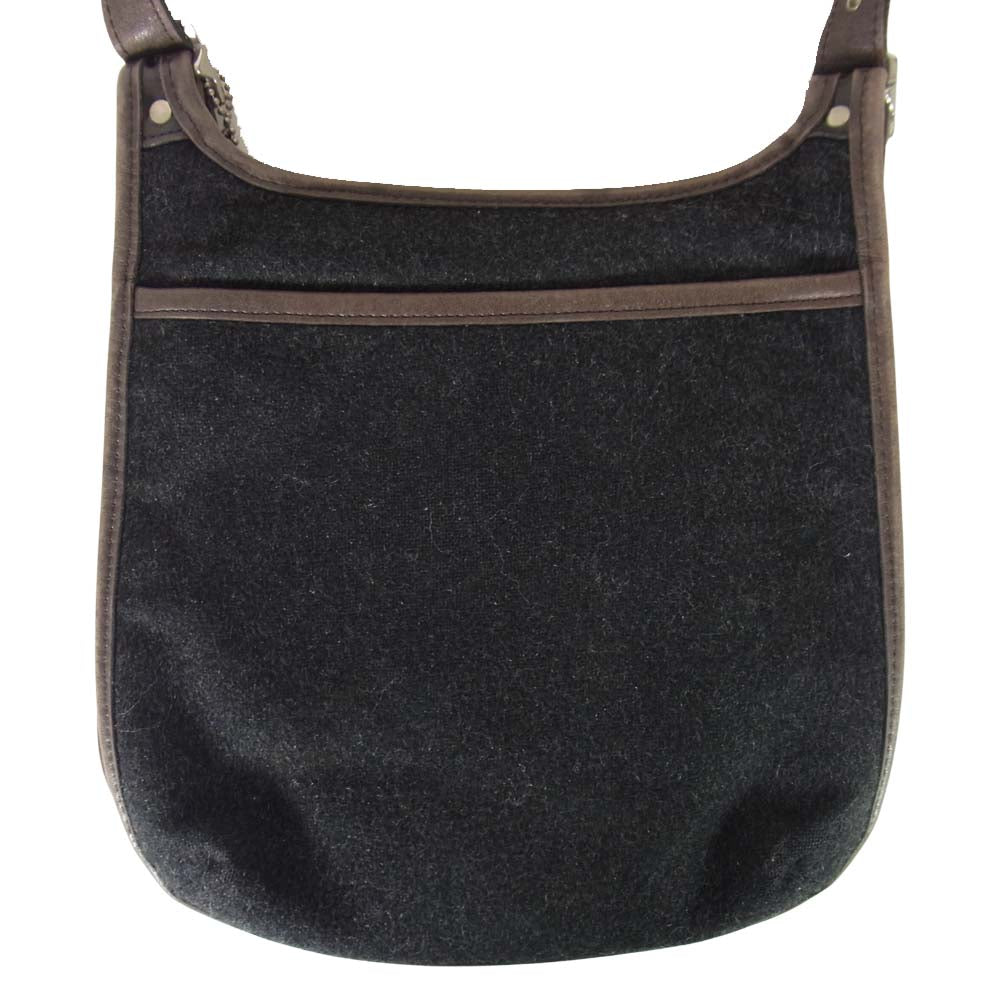 COACH コーチ 9479 ウール レザー ショルダー バッグ ブラック系【中古】