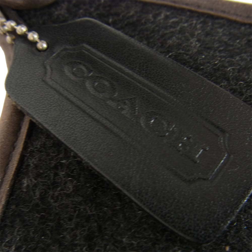 COACH コーチ 9479 ウール レザー ショルダー バッグ ブラック系【中古】