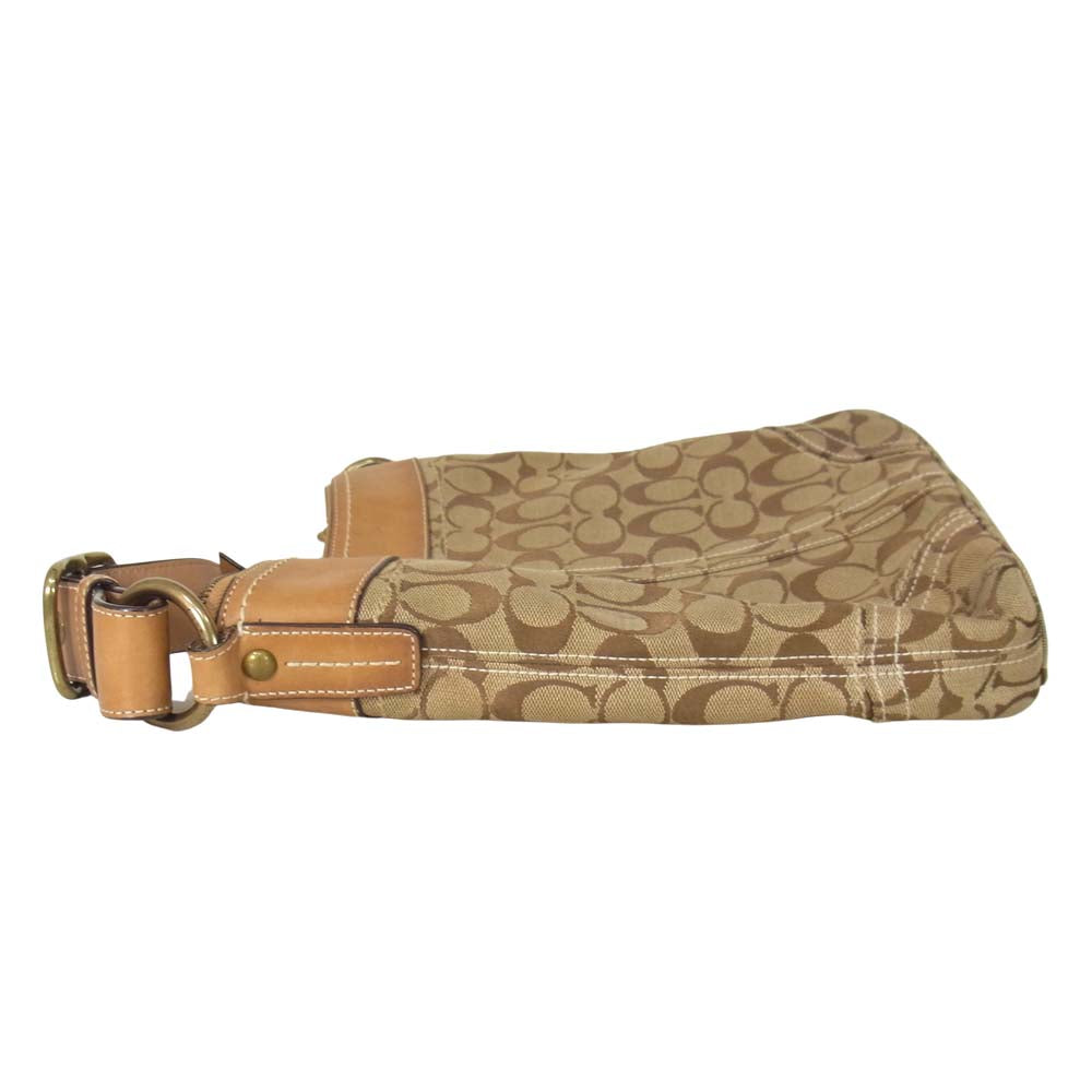 COACH コーチ 10403 キャンバス ショルダー バッグ ブラウン系【中古】