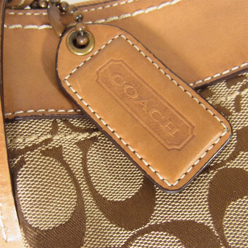 COACH コーチ 10403 キャンバス ショルダー バッグ ブラウン系【中古】