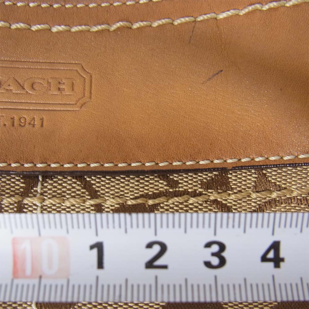 COACH コーチ 10403 キャンバス ショルダー バッグ ブラウン系【中古】
