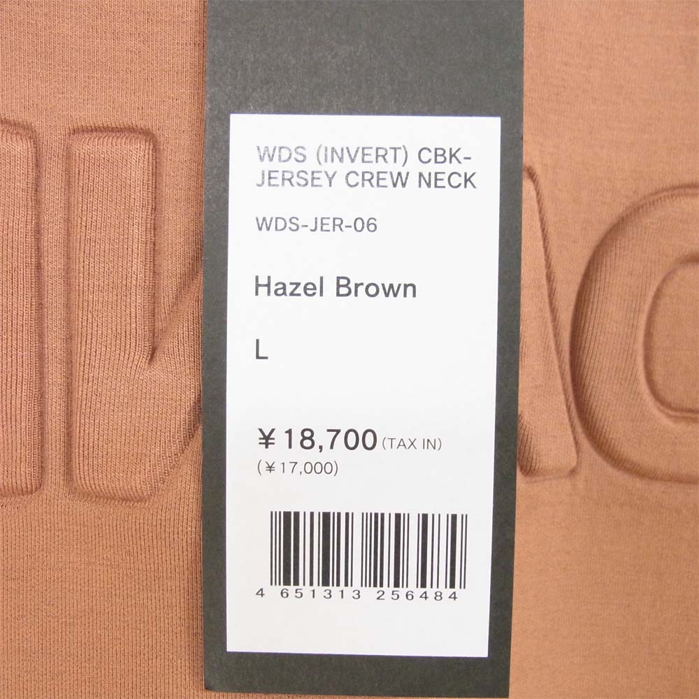 ウィンダンシー 21SS WDS-JER-06 WDS INVERT CBK JERSEY CREW NECK クルー ネック スウェット ブラウン系 L【新古品】【未使用】【中古】