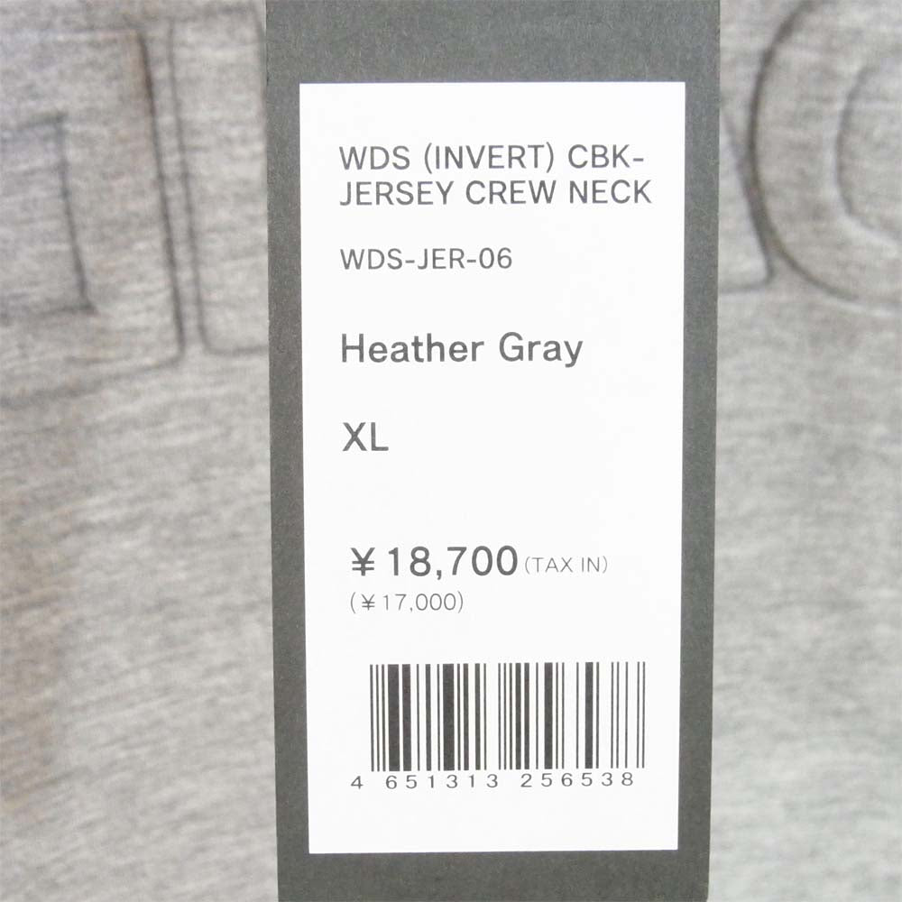 ウィンダンシー 21SS WDS-JER-06 WDS INVERT CBK JERSEY CREW NECK クルー ネック スウェット グレー系 XL【新古品】【未使用】【中古】