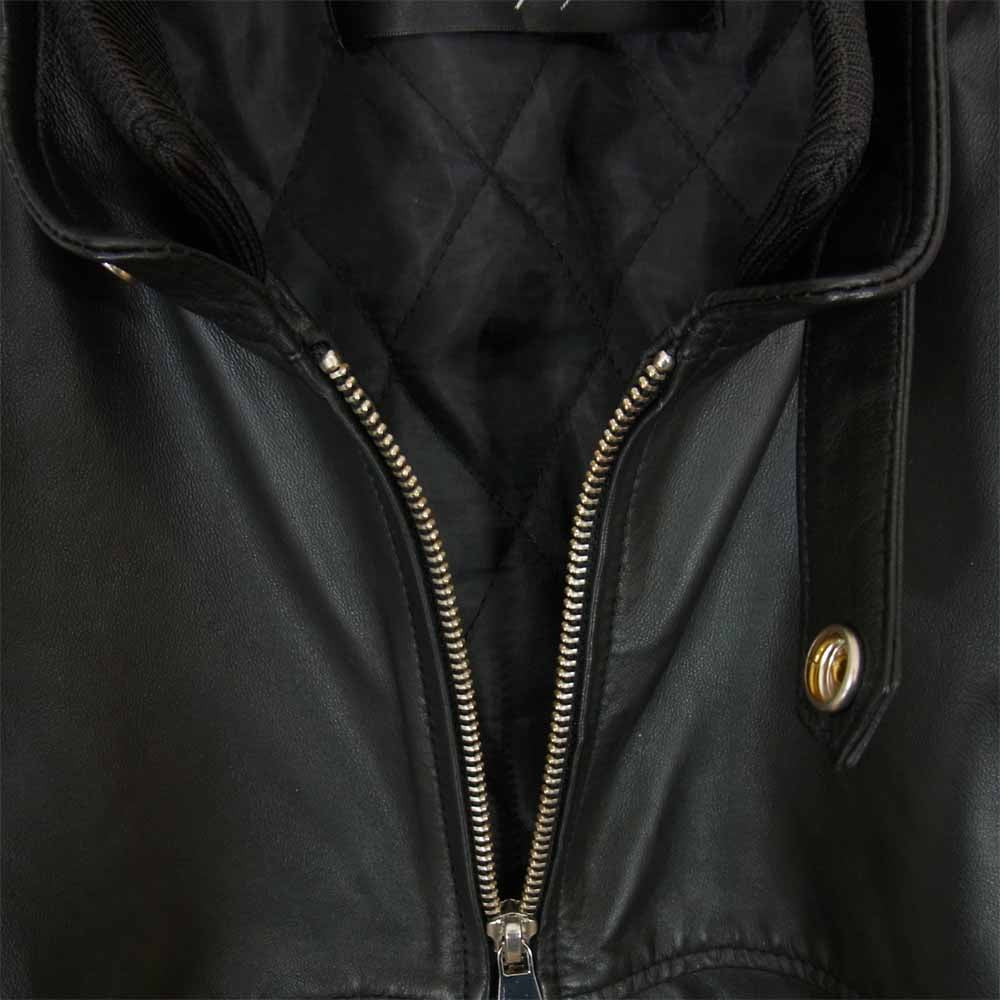 AKM エイケイエム シープ レザー パディング ブルゾン ジャケット ブラック系 L【美品】【中古】