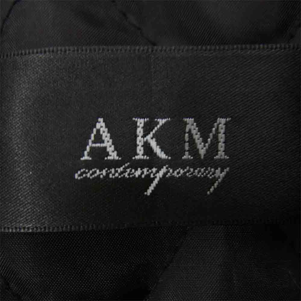 AKM エイケイエム シープ レザー パディング ブルゾン ジャケット ブラック系 L【美品】【中古】