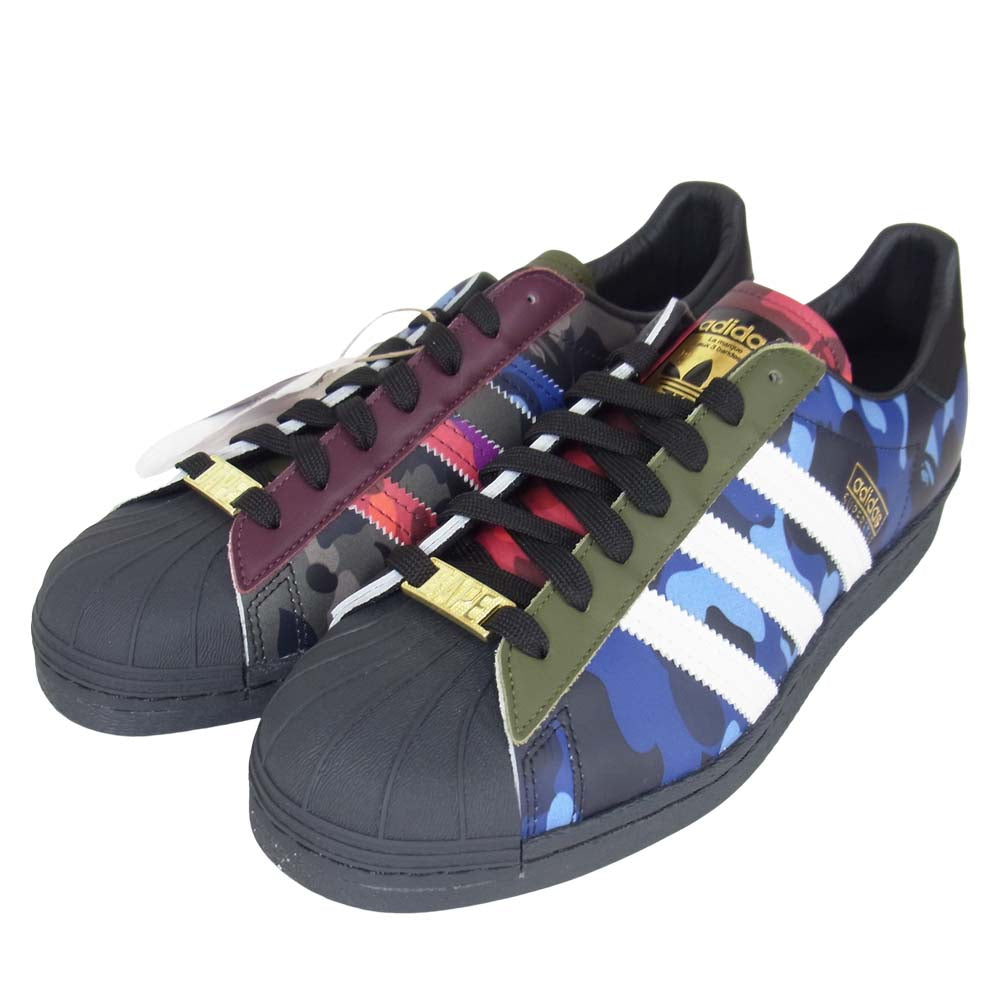 A BATHING APE アベイシングエイプ GZ8982 × A BATHING APE エイプ SUPER STAR 80S BAPE スーパースター マルチカラー系 27.5cm【新古品】【未使用】【中古】