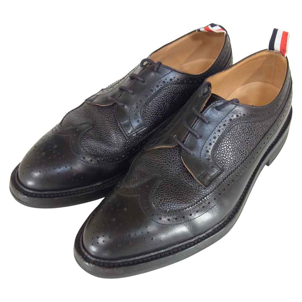 THOM BROWNE トムブラウン MFD002L CLASSIC LONGWING W/SKIN FUNMIX & RUBBER クラシック ウィングチップ ブラック系 US11【美品】【中古】