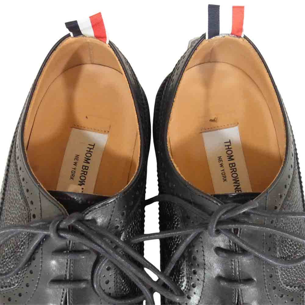 THOM BROWNE トムブラウン MFD002L CLASSIC LONGWING W/SKIN FUNMIX & RUBBER クラシック ウィングチップ ブラック系 US11【美品】【中古】