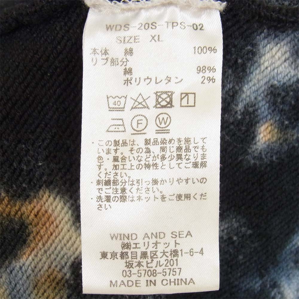 ウィンダンシー 20SS WDS-20S-TPS-02 WDS TIE-DYE SWEAT TOPS タイダイ スウェット プルオーバー 黒紺茶系 XL【中古】