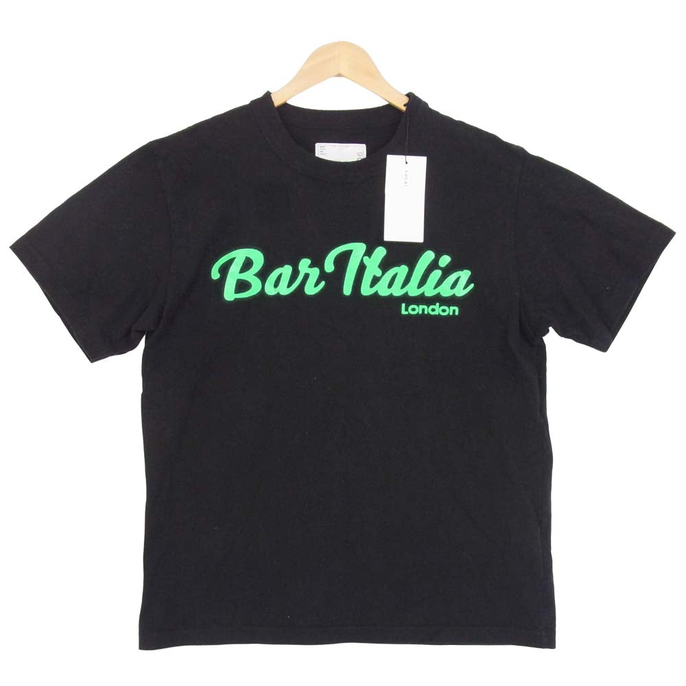 Sacai サカイ 19AW 19-0006S BAR ITALIA 半袖 Tシャツ ハーフスリーブ コットン 日本製 ブラック系 4【中古】