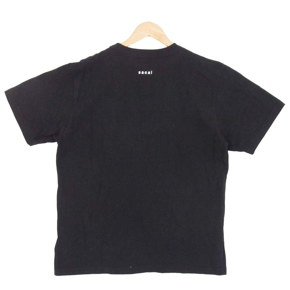 Sacai サカイ 19AW 19-0006S BAR ITALIA 半袖 Tシャツ ハーフスリーブ コットン 日本製 ブラック系 4【中古】