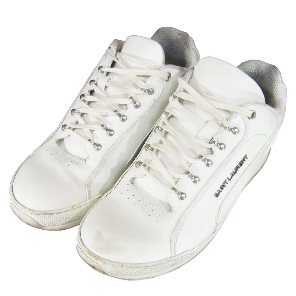 SAINT LAURENT サンローラン 18SS 501612 ジャンプ ローカット レザー スニーカー ホワイト系 41【中古】