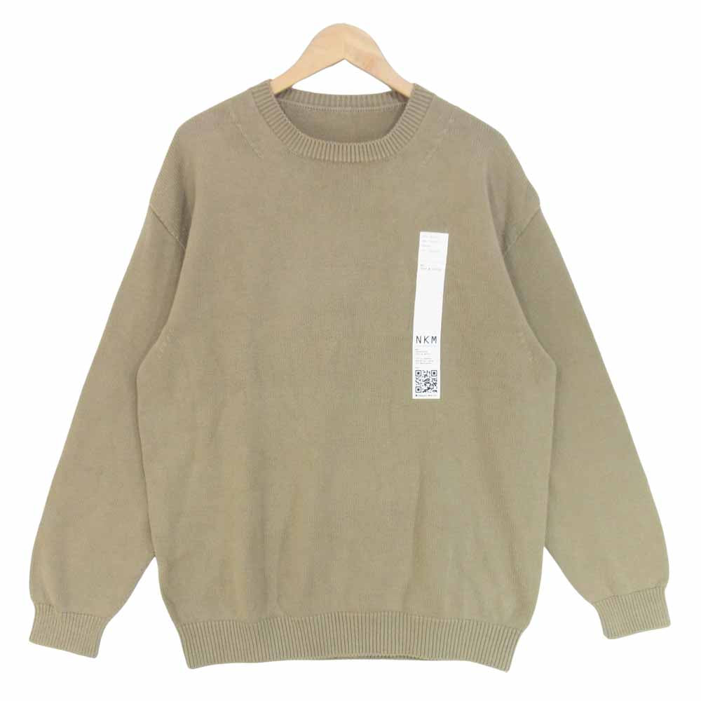 crepuscule 19SS 1901-017 so nakameguro TENJIKU L/S 天竺 コットン ニット 日本製 ベージュ系 S【中古】
