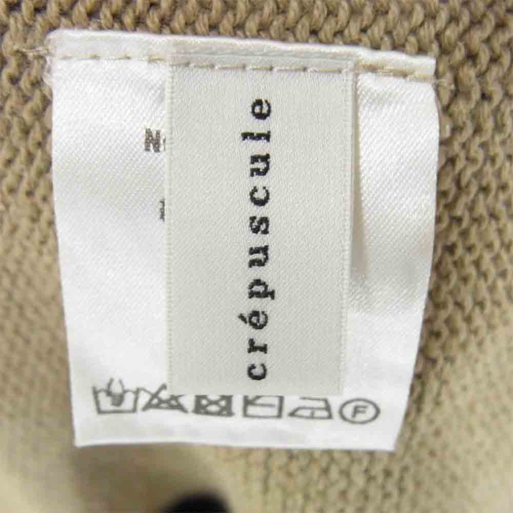 crepuscule 19SS 1901-017 so nakameguro TENJIKU L/S 天竺 コットン ニット 日本製 ベージュ系 S【中古】