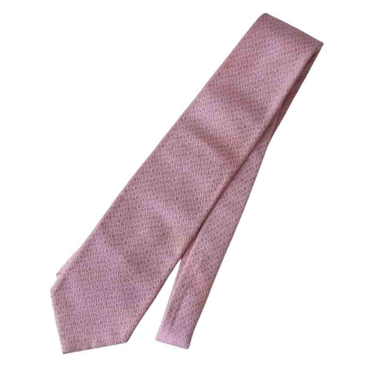 LOUIS VUITTON ルイ・ヴィトン 100％ シルク 総柄 ネクタイ ピンク ピンク系【中古】
