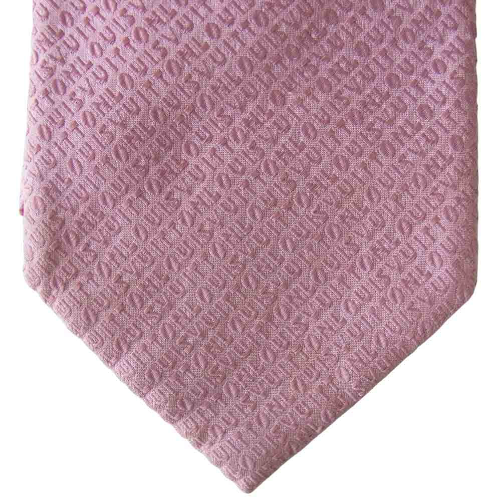 LOUIS VUITTON ルイ・ヴィトン 100％ シルク 総柄 ネクタイ ピンク ピンク系【中古】