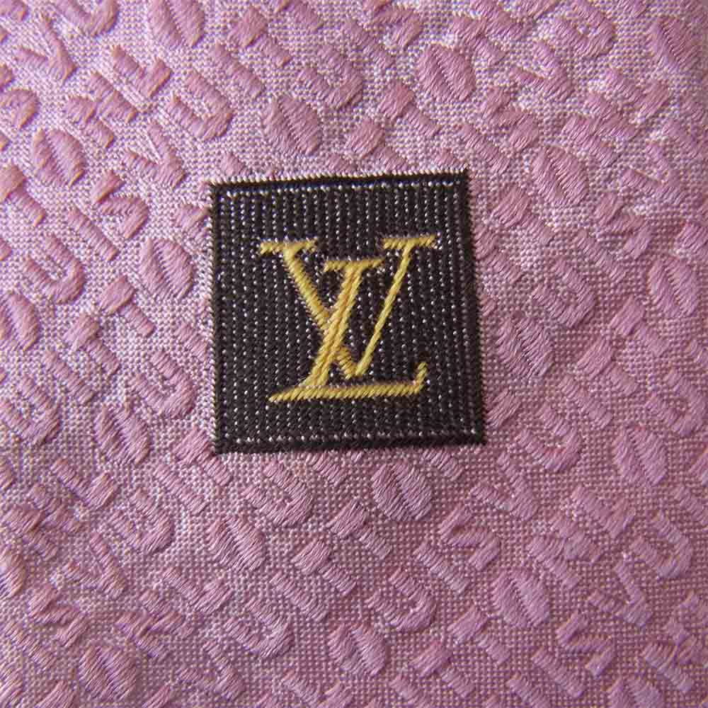 LOUIS VUITTON ルイ・ヴィトン 100％ シルク 総柄 ネクタイ ピンク ピンク系【中古】