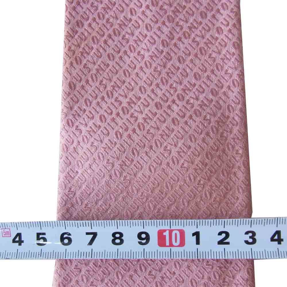 LOUIS VUITTON ルイ・ヴィトン 100％ シルク 総柄 ネクタイ ピンク ピンク系【中古】