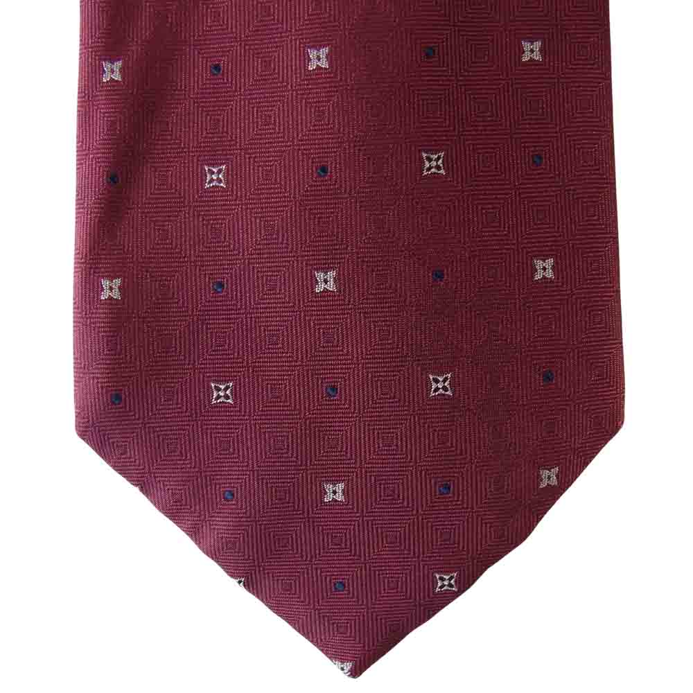 LOUIS VUITTON ルイ・ヴィトン 100％ シルク 総柄 ネクタイ レッド レッド系【中古】