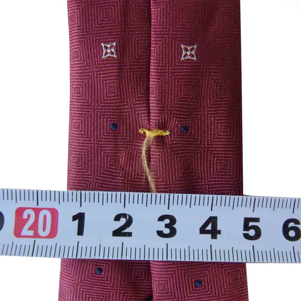 LOUIS VUITTON ルイ・ヴィトン 100％ シルク 総柄 ネクタイ レッド レッド系【中古】