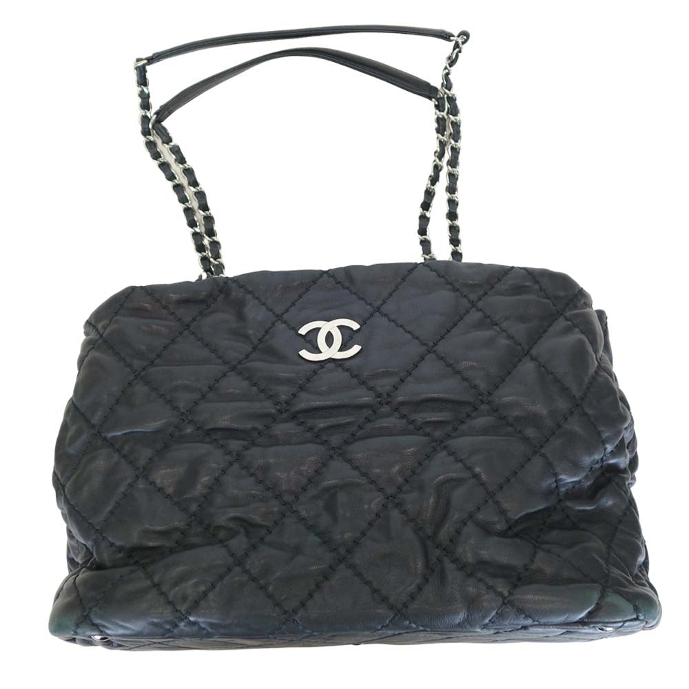 CHANEL シャネル マトラッセ ココマーク チェーン トートバッグ ブラック系【中古】
