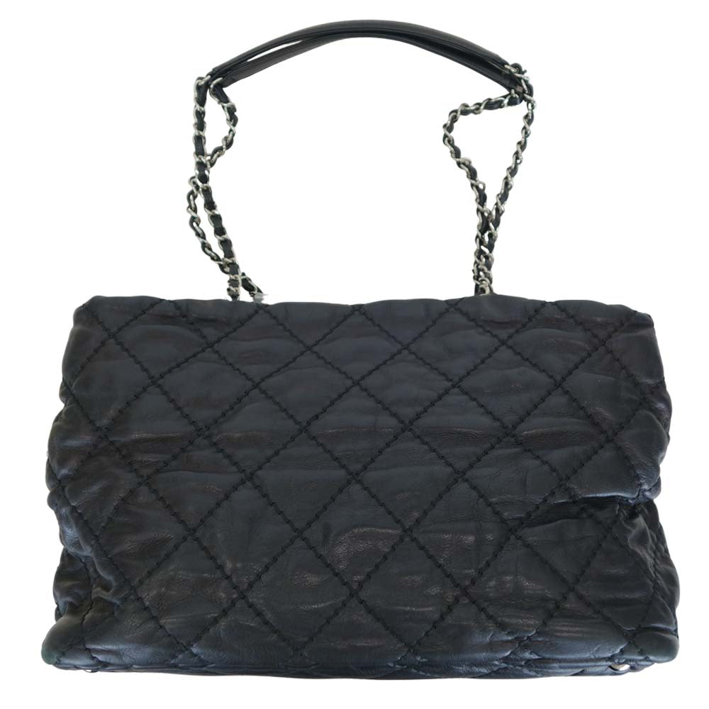 CHANEL シャネル マトラッセ ココマーク チェーン トートバッグ ブラック系【中古】
