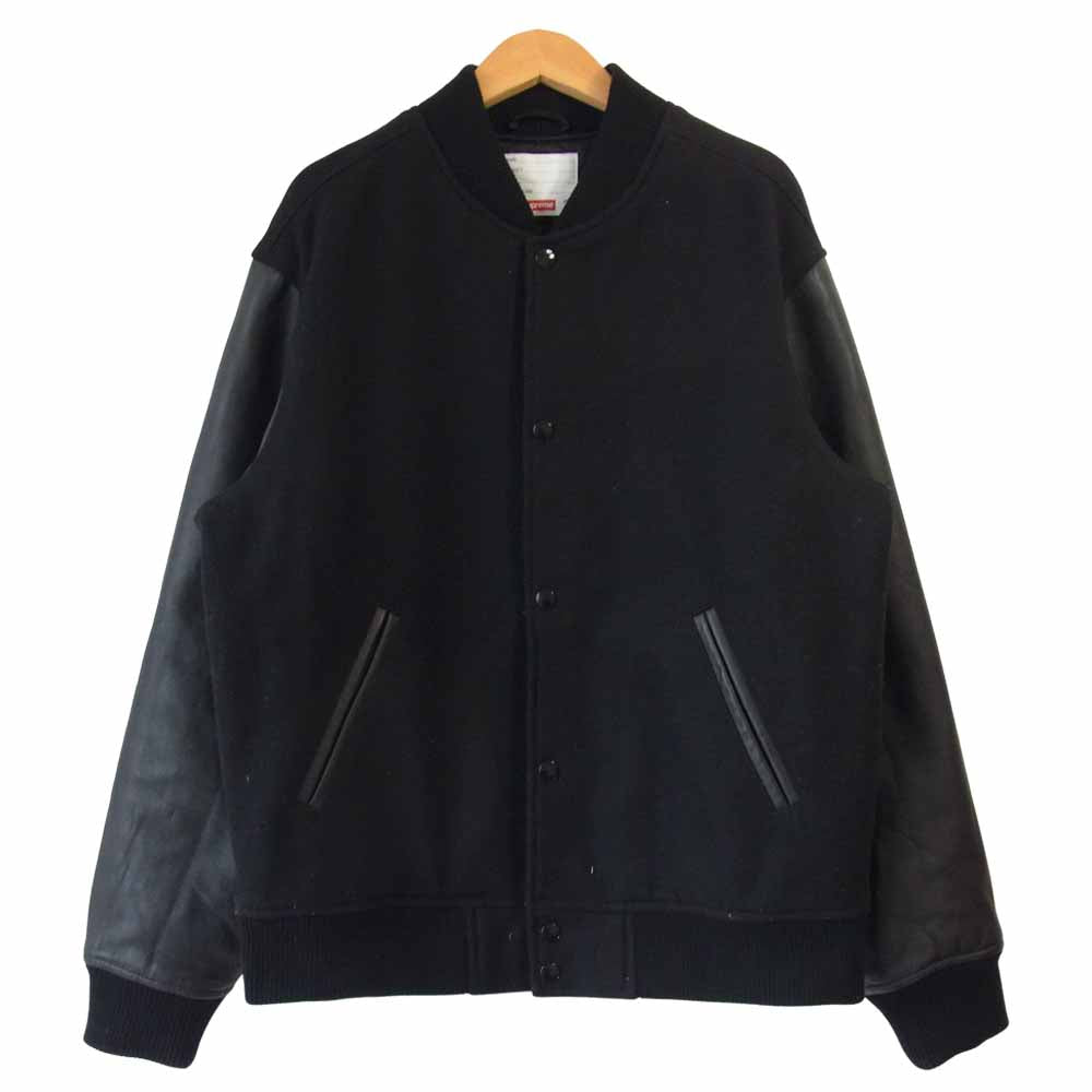 Supreme シュプリーム 18AW Motion Logo Varsity Jacket モーションロゴ バーシティー ジャケット スタジャン ブラック系 M【中古】