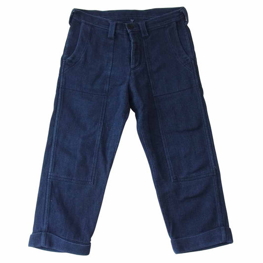ティーエスエス Cropped Work Pants 刺し子 ドビークロス ワークパンツ ネイビー系 1【中古】
