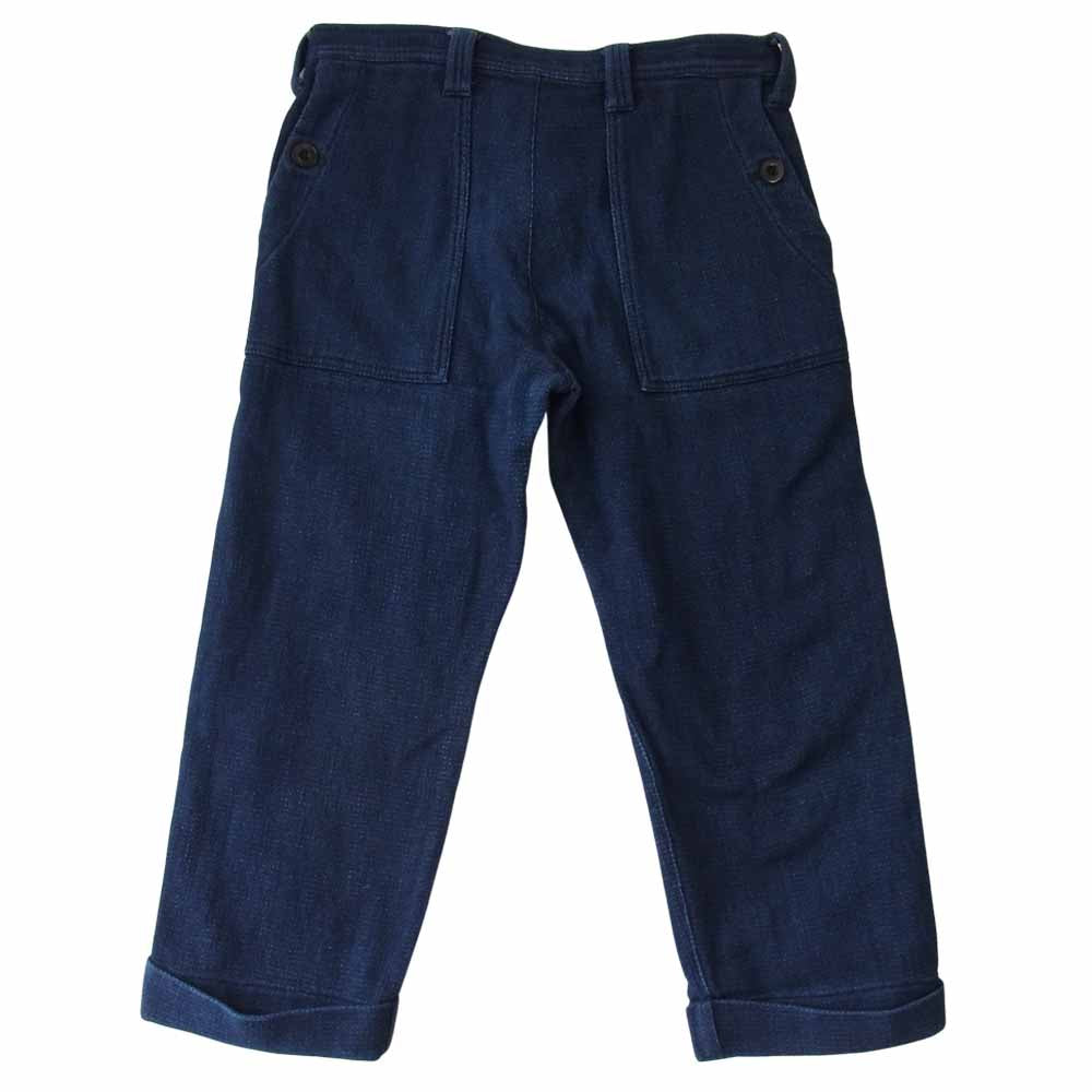 ティーエスエス Cropped Work Pants 刺し子 ドビークロス ワークパンツ ネイビー系 1【中古】