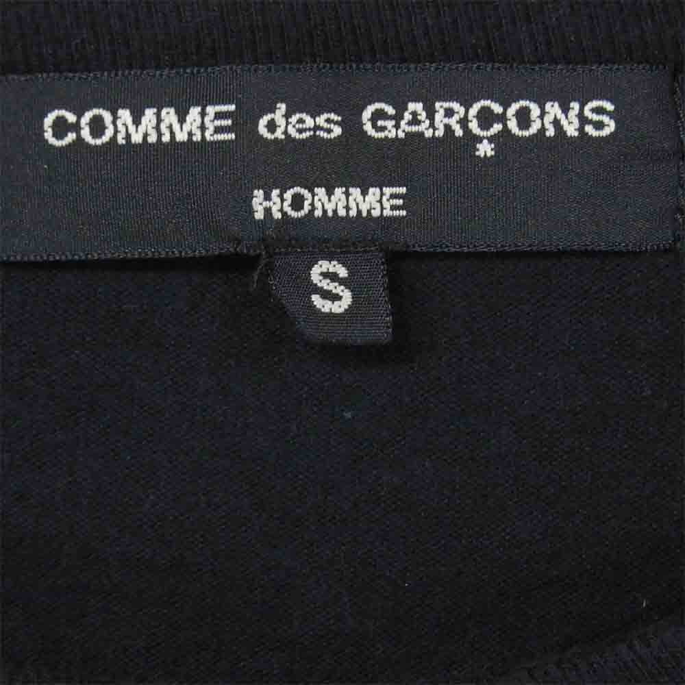 COMME des GARCONS HOMME コムデギャルソンオム 20SS HE-T029 CdGHロゴ刺繍 ギンガムチェック切替 半袖 Tシャツ ネイビー系 S【中古】