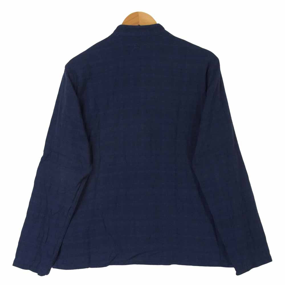 Engineered Garments エンジニアードガーメンツ ジャガード マオカラー ジャケット コットン アメリカ製 ネイビー系 S【中古】