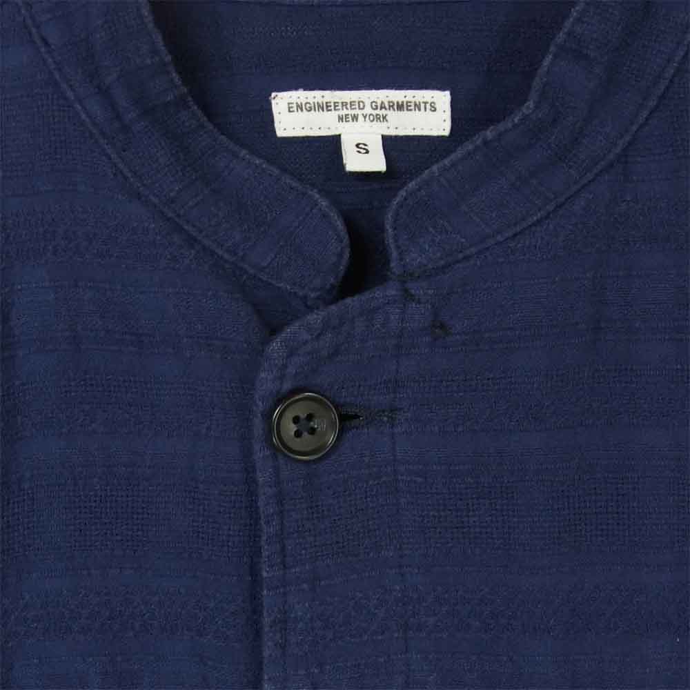 Engineered Garments エンジニアードガーメンツ ジャガード マオカラー ジャケット コットン アメリカ製 ネイビー系 S【中古】