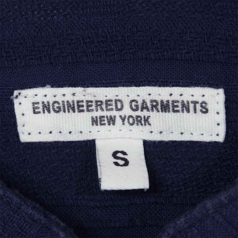Engineered Garments エンジニアードガーメンツ ジャガード マオカラー ジャケット コットン アメリカ製 ネイビー系 S【中古】