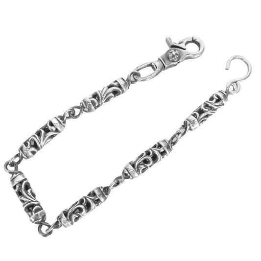 CHROME HEARTS クロムハーツ（原本無） 1クリップ ショート ローラー 6LINK ウォレットチェーン シルバー系【中古】